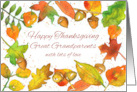 Happy Thanksgiving Great Grandparents Acorns Leaves card