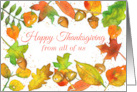 Happy Thanksgiving From all of Us Autumn Leaves card