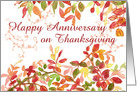 Happy Anniversary on Thanksgiving Autumn Leaves card