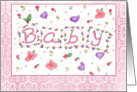 Congratulations New Baby Welcome Pink Hearts card
