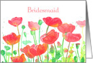 Bridesmaid Wedding Invitation Red Poppy Flowers card