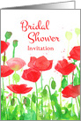 Bridal Shower Invitation Red Poppy Flowers card