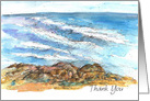 Thank You Ocean Beach Watercolor Illustration card