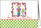 Merry Christmas Great Niece Holiday Elf Candy Canes Illustration card