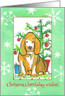 Christmas Birthday Wishes Hound Dog card