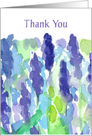 Thank You Lavender Blue Wildflowers Blank card