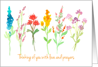 Thinking of You With Love And Prayers Wildflowers card