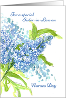 Happy Nurses Day Sister-in-Law Blue Lilacs card