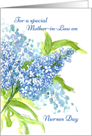 Happy Nurses Day Mother-in-Law Blue Lilacs card