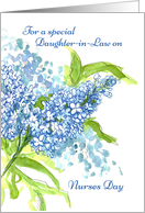 Happy Nurses Day Daughter-in-Law Blue Lilacs card