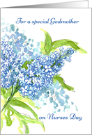 Happy Nurses Day Godmother Blue Lilacs card