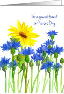 For a Special Friend on Nurses Day Sunflower card