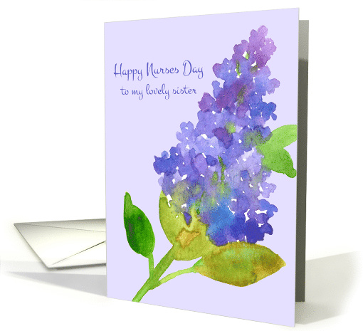 Happy Nurses Day Lovely Sister Purple Lilac card (1019095)