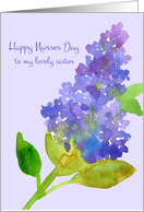Happy Nurses Day Lovely Sister Purple Lilac card