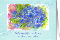 Happy Nurses Day Sister In Law Hydrangeas card