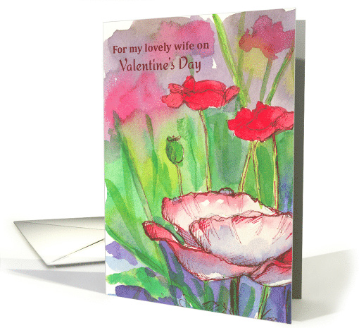 For My Lovely Wife on Valentine's Day Poppies card (1022043)