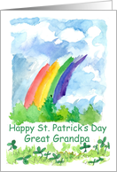 Happy St. Patrick’s Day Great Grandpa Rainbow Clover Watercolor card