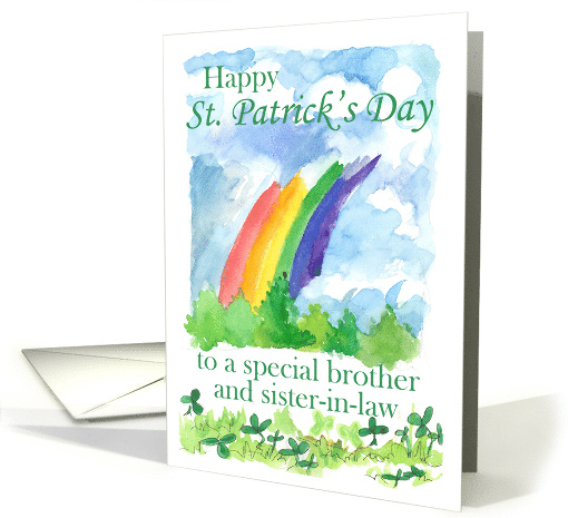 Happy St. Patrick's Day Brother and Sister in Law Rainbow card