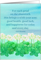 Happy St. Patrick’s Day Wife Clover Watercolor Irish Blessing card