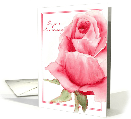 On Your Anniversary Valentine's Day Pink Rose card (1025313)