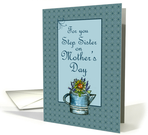 Happy Mother's Day Step Sister Flower Bouquet Watercolor Art card