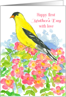 Happy First Mother’s Day With Love Goldfinch card