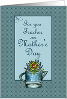 Happy Mother’s Day Teacher Flower Bouquet Watercolor Art card