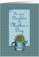 Happy Mother’s Day Neighbor Flower Bouquet Watercolor Art card