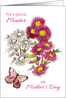 Happy Mother’s Day Mentor Butterfly Aster Flowers card