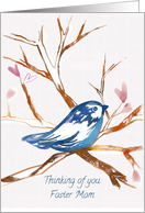 Thinking of You Foster Mom Bluebird In Tree Hearts card