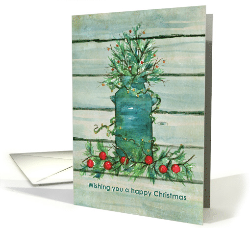 Wishing You A Happy Christmas Folk Art Tree card (106138)
