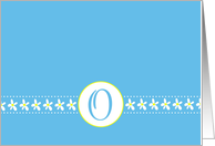 Monogram Letter O Blank Card White Flower Blossoms card