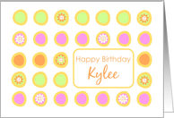 Happy Birthday Kylee Bright Flowers Colorful Polka Dots card