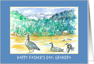 Happy Father’s Day Grandpa Geese Birds Mountains card