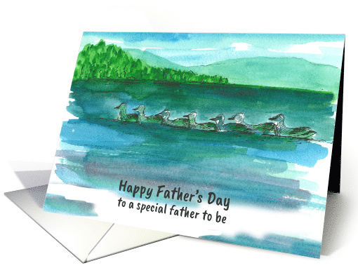 Happy Father's Day Father To Be Ducks Mountain Lake card (1095636)