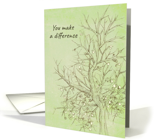 You Make A Difference Thank You Volunteer Tree card (1095654)
