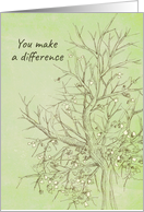 You Make A Difference Thank You Volunteer Tree card