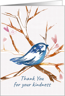 Thank You For Your Kindness Bluebird Tree Hearts card