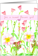 For A Sweet Flower Girl Wedding Thank You Primrose Watercolor Spatter card