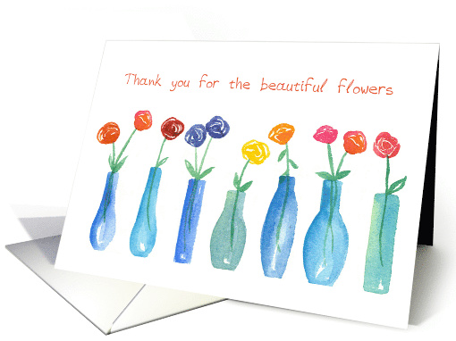 Thank You For The Beautiful Flowers Rose Bouquet card (1102354)