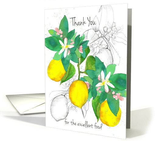 Thank You For The Excellent Food Wedding Caterer Lemons card (1102420)