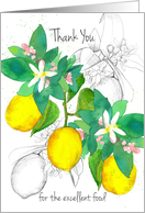 Thank You For The Excellent Food Wedding Caterer Lemons card