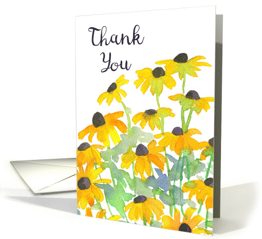 Thank You Black-Eyed Susan Yellow Flowers Blank card (1102656)
