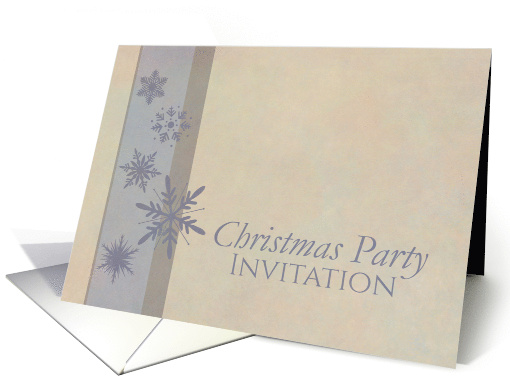 Christmas Party Invitation Lavender Snowflakes Beige Holiday card