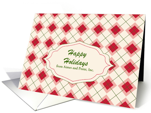 Happy Holidays Argyle Vintage Kitchen Pattern Custom card (1106038)