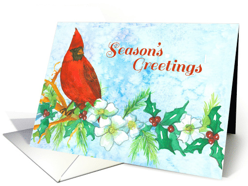 Season's Greetings Cardinal Bird Snowflakes Business card (1117822)