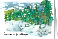 Season’s Greetings Christmas Winter Landscape Snow card