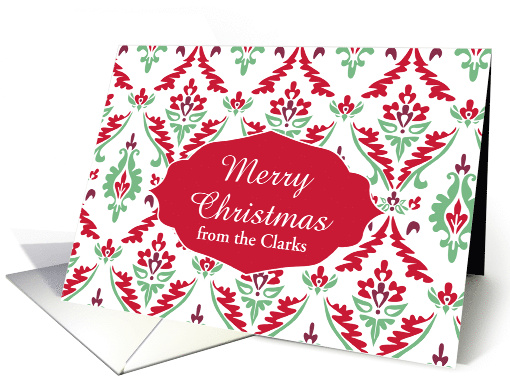 Merry Christmas Damask Custom Name Business card (1117850)