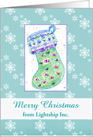 Custom Christmas Card Holiday Snowflakes Stocking Watercolor Art card