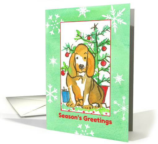 Season's Greetings Hound Dog Snowflakes card (1119250)